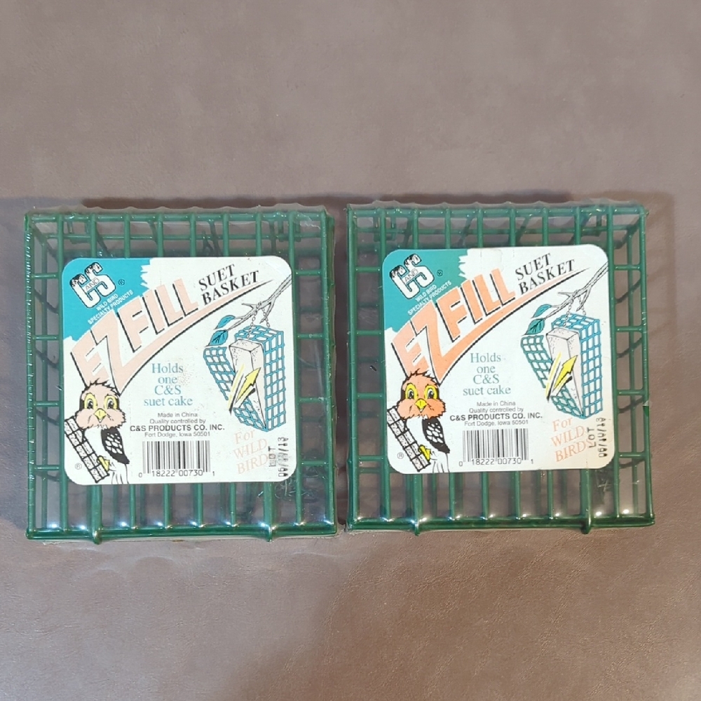 C And S Suet Basket Ez Fill For Wild Birds Holds 1 Cake New In Plastic Hanger